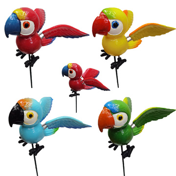 Parrot garden stakes, small