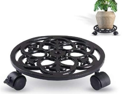 Cast aluminium only plant stand with moving wheel 1712, image 2 of 2