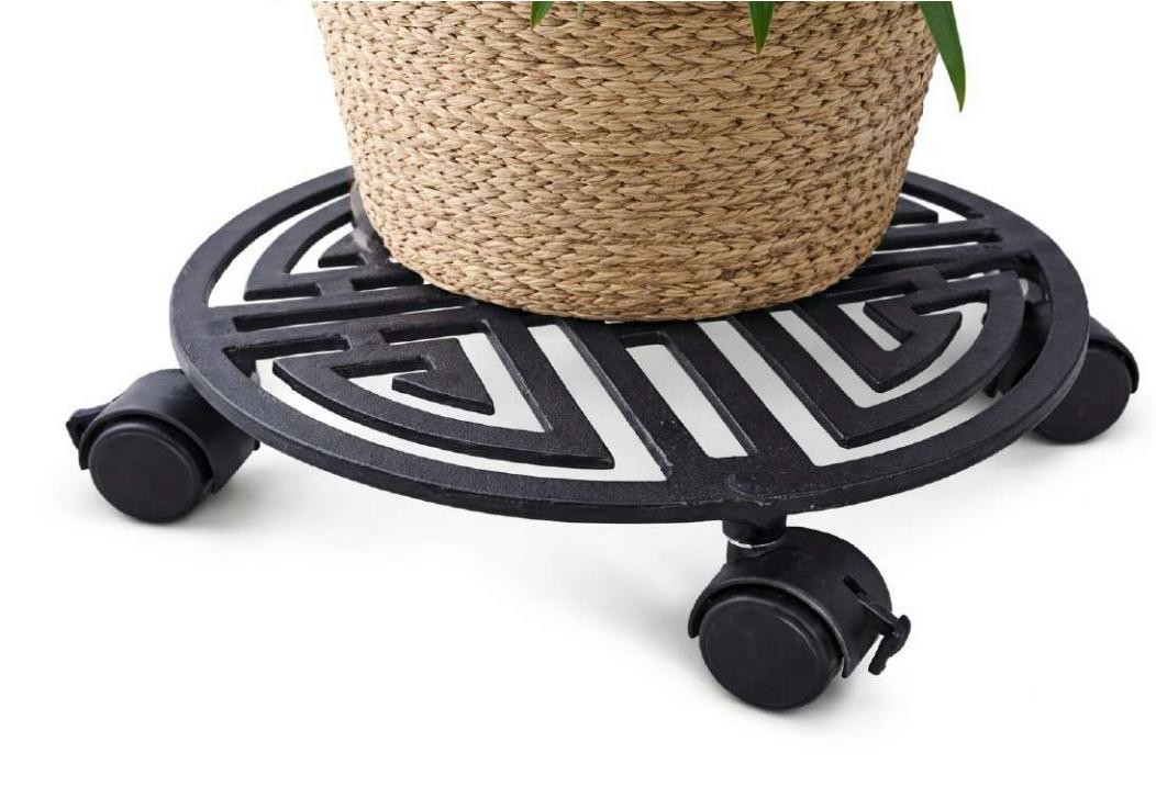 Cast aluminium only plant stand with moving wheel 1716
