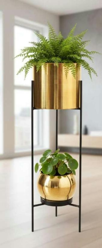 Iron two pot withstand in plating brass copper 1005, image 2 of 2