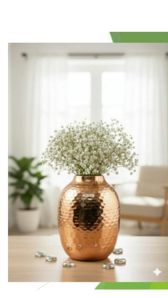 Table top iron vases in plating brass 1920 copper