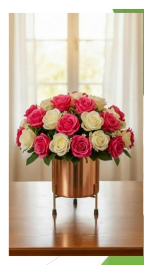 Table top iron vases in plating brass copper brass 1222