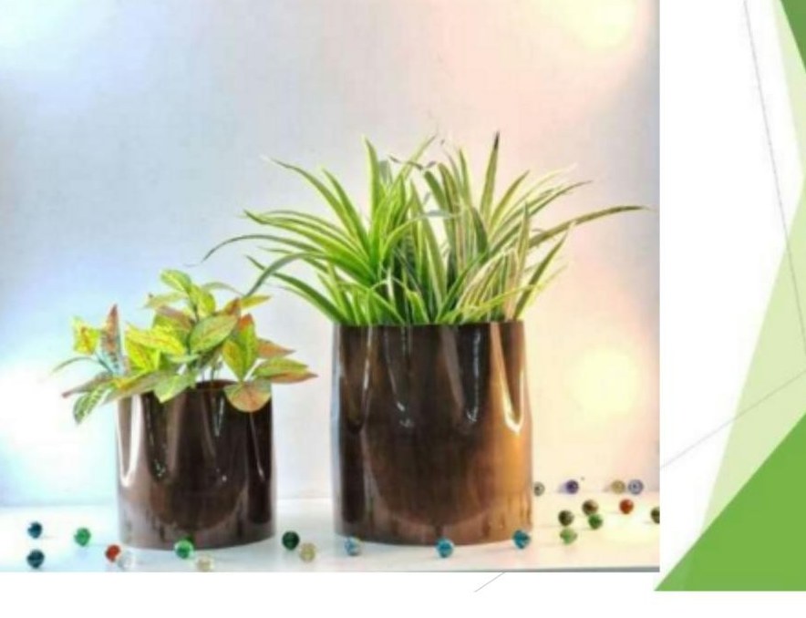 Metal planter copper antique finish 1326B