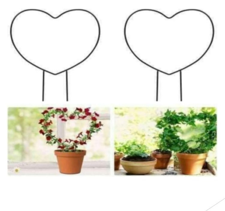 Heart shape garden stakes set of 2 1402